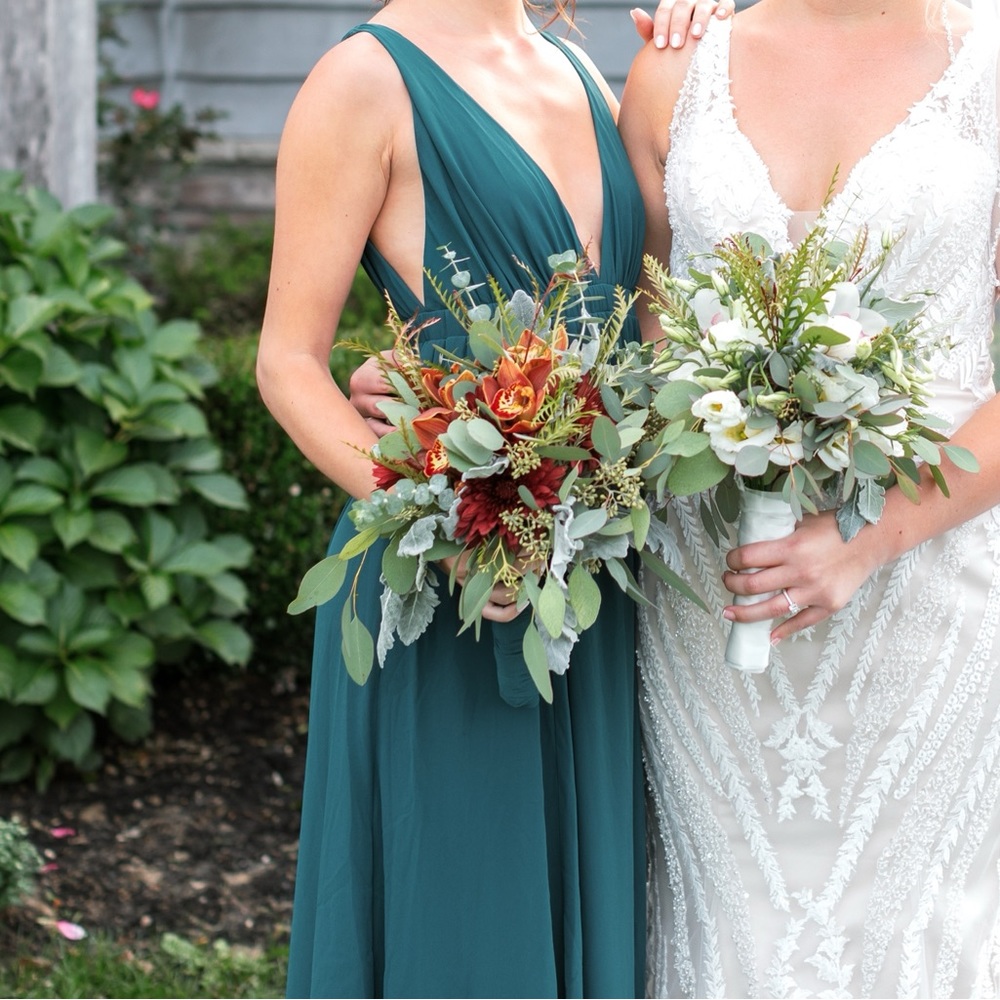 Show Me Your Mumu Forest Green Maxi Dress Deep V